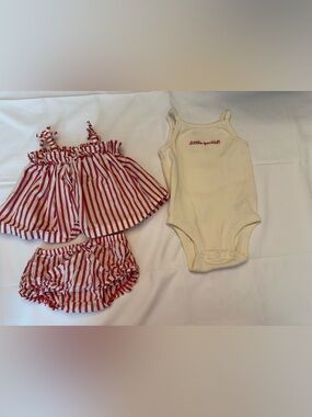 Carter’s Striped Red & Cream Baby Tank & Bodysuit Set
